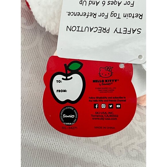 Hello Kitty Plush Cat With Red Bow & Heart Details 6" - Picture 3 of 4